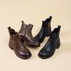 Leather Martin boots women's fashion versatile short boots 2025 new autumn and winter thin boots fashion thick-soled brown boots