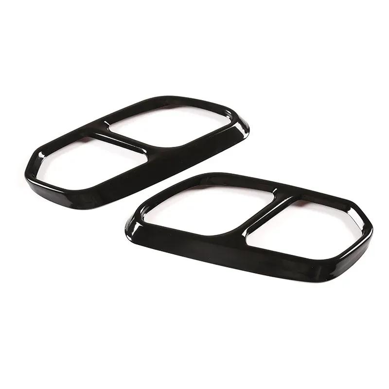 For Volkswagen Touareg - Stainless Steel Black Car Exhaust Muffler  Exhaust Pipe Cover Trim Stickers Car Accessories