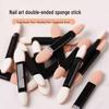Aurora Mirror Nail Art Blending Stick - Double-Ended Sponge & Eyeshadow Brush, Disposable Makeup Tool