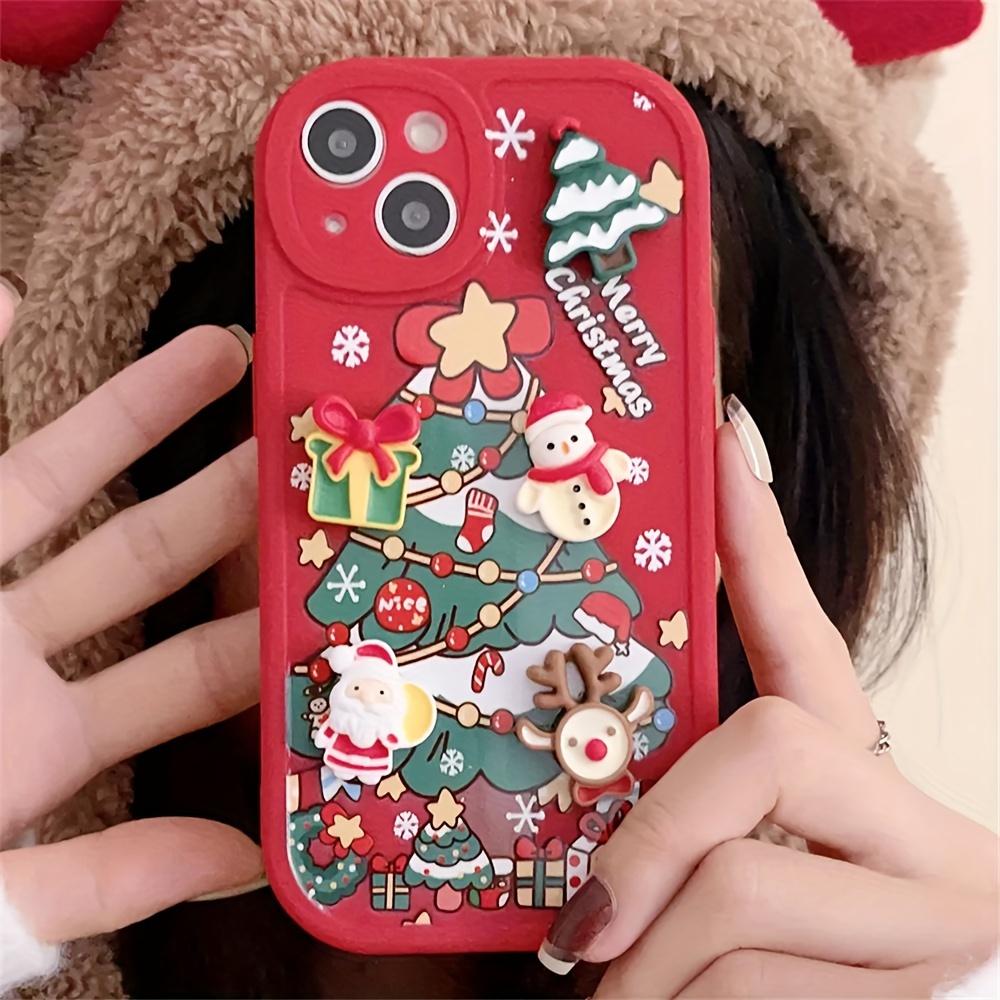 Armas multikas 3D-jõuluvana lumememmepuu jõulupehme telefoniümbris iPhone'ile 16 15 14 13 12 11 Pro Max XR XS Max X Merry Christmas silikoonümbris