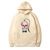 Born This Way Neon Paint Skull Sticker Hoodie Men Women Vintage Long Sleeve Streetwear Print Graphics Oversiz Hoodie Unisex