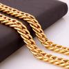 Gold Titanium Steel Chain Necklace and Bracelet Set with Multiple Sizes (50-60cm, 18-21cm)