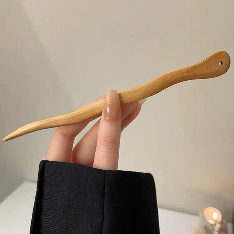 

New Chinese Sandalwood Hairpin: Simple Summer Updo for Women - Ancient Hanfu and Cheongsam Style Accessories