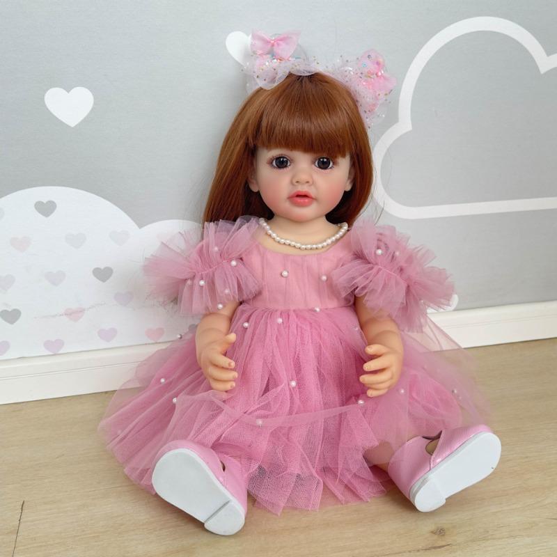 Lifelike 55cm Full Silicone Body Reborn Baby Doll Betty So Truly Like Toddler Baby Dolls for Girls Straight Leg Standing Reborn Boneca Menina Kid Gift