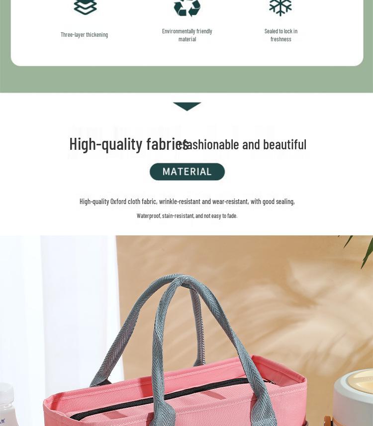 Koreanischer Stil Große Kapazität Isolierte Lunchtasche – Mehrere Taschen und Tragbar für die Arbeit oder den Außenbereich