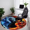 1pc Dragon Phoenix Yin Yang Chair Carpet for Office, Round Non Slip Durable Large Size Office Carpet, Suitable for Office