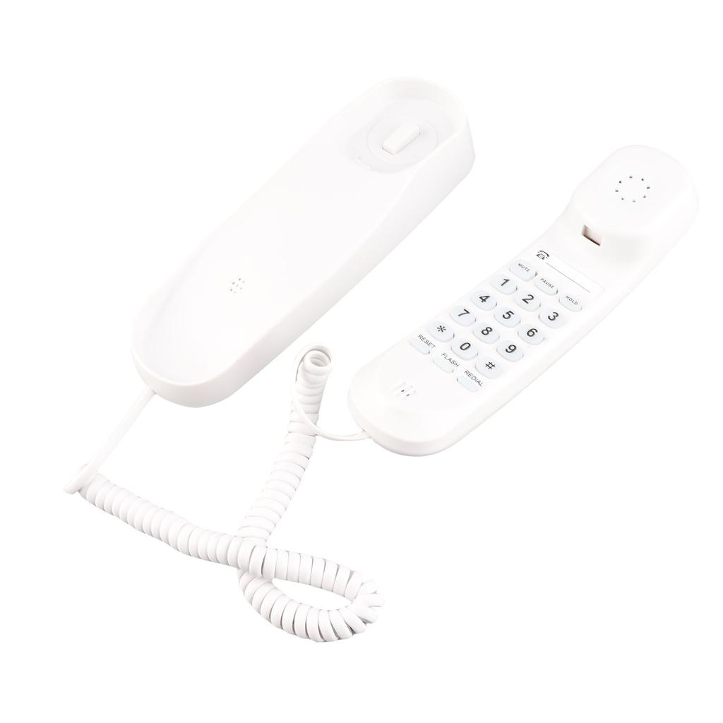Corded Phone Support Pause Last Number Redial Wall Mountable Landline Telephone with Lighted Keys for Home Office White