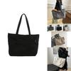2024 Fashionable Large Capacity Canvas Tote Bag Stylish Commuter Shoulder Bag In White Gray Black Khaki Colors