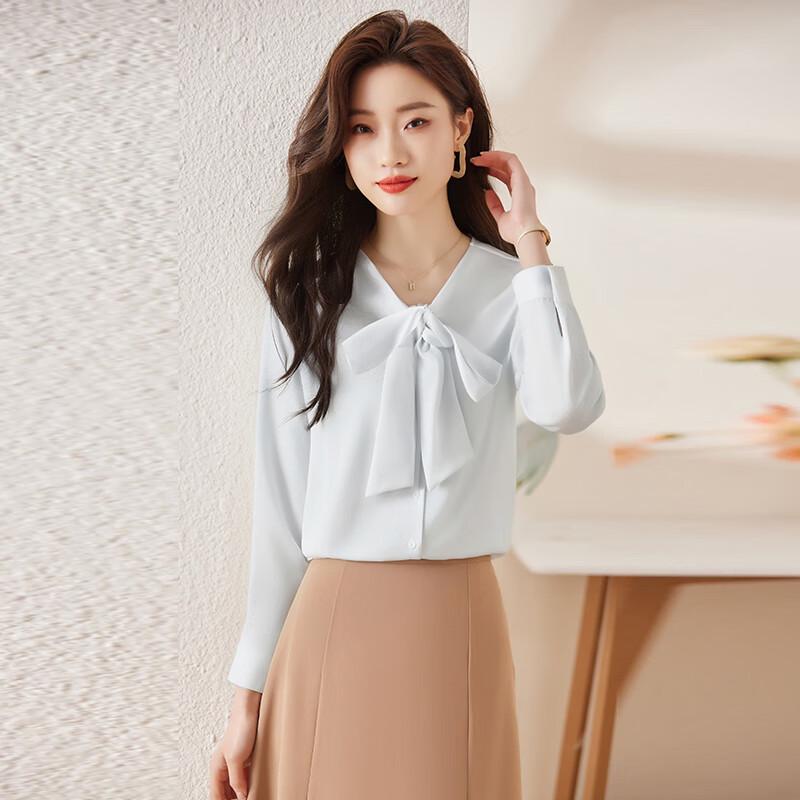 Troyman Women s Bow-Tie Chiffon Blouse S