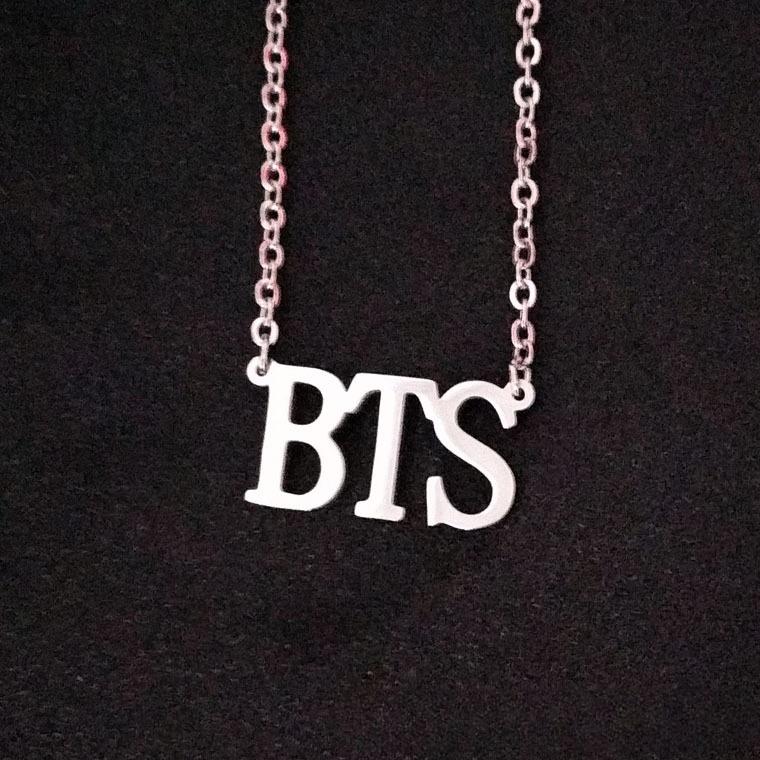 BTS Member Name Letter Necklace, Bangtan Boys Pendant with Group/Member Name, Kpop ARMY Fans Jewelry Gift