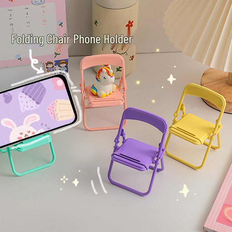 Mini Chair Phone Holder - Cute, Foldable, Desktop Ornament for Students