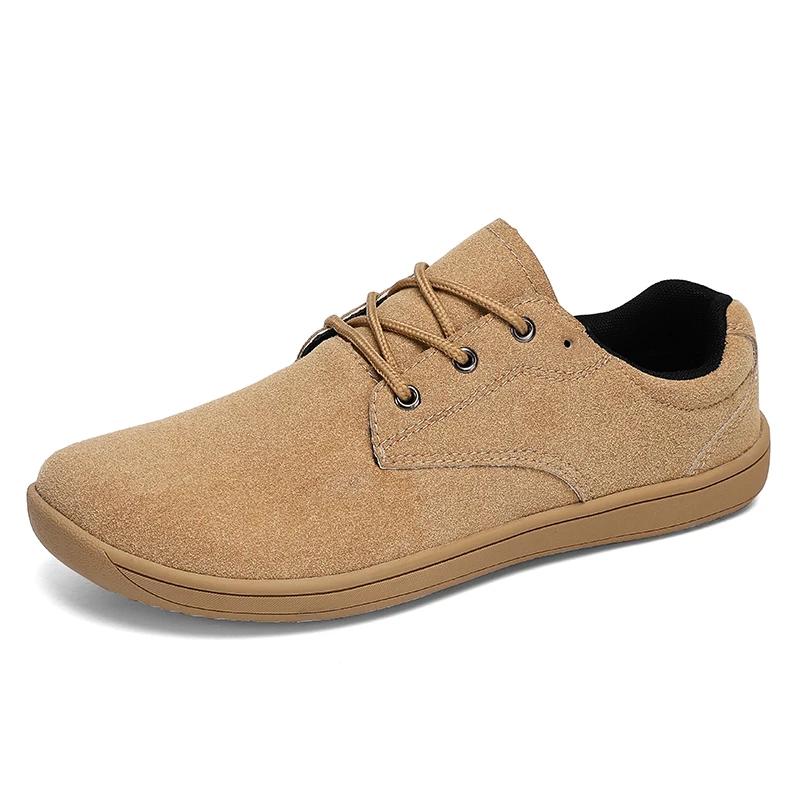 Breite Zehen Barfußschuhe für Herren Outdoor Trekking Sport Minimalistische Wanderschuhe Wildleder Wasserdicht Outdoor Herren Reise Sneaker