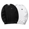 Japanese Autumn New Rei Kawakubo PLAY Black Heart Embroidered Cotton Velvet Boys and Girls Couple Crew Neck Sweater