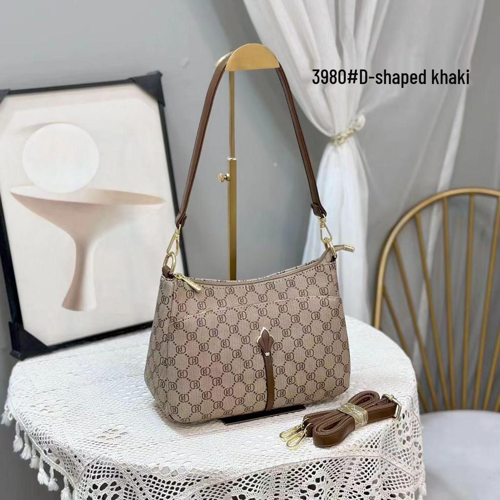 2025 Retro Chain Underarm Bag - European & American Style Crossbody Shoulder Handbag, Printed Bucket Design, Compact & Chic