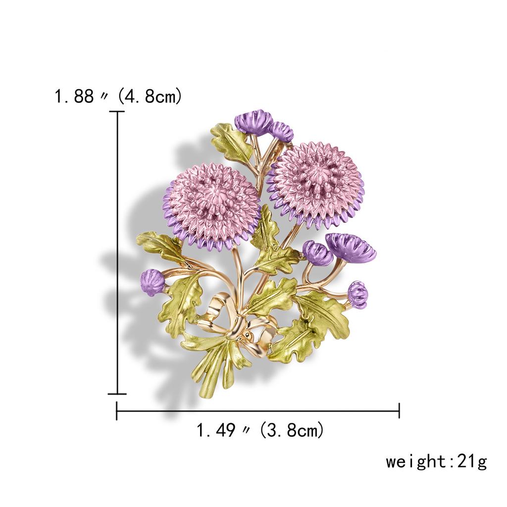 Broche en émail marguerite rose, personnalité créative, peinture à l'huile, tournesol, rose, fleur