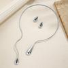 2-piece Set of Exaggerated Feng Shui Drip Geometric Lines Asymmetrical Collar Temperament Versatile Women's Jewelry