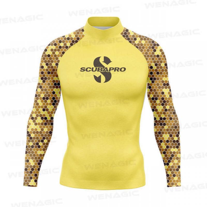 Mens Long Sleeve Surfing Top Quick Dry Tight Fit Swimming Sports