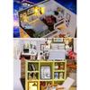 Caro Dollhouse Miniature DIY Kit Modern Two-Story House with LED Light and Acrylic Case Interior Model Room