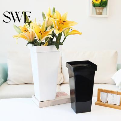 Tall Outdoor Planters Flower Bucket Easy To Move Weather-Resistant Plastic Front Porch Indoor Balcony Planter with Inner Pot Home Decor Stable Garden