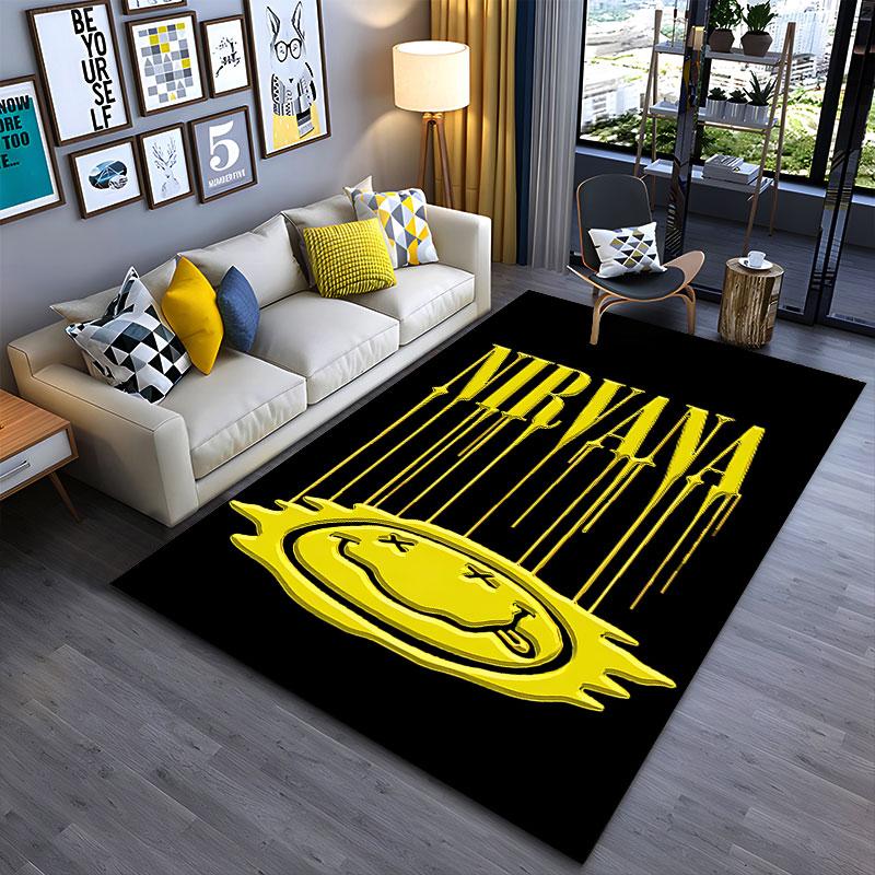 Nirvana Smiley Face Carpet Design Suitable As a Non-slip Mat for the Living Room or Bedroom Sofa