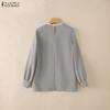 ZANZEA Women Casual V Neck Long Sleeve Lace Splice Blouse