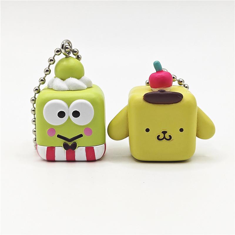 My Melody Pvc Character Keychain With Cube Dessert Design For Collectors