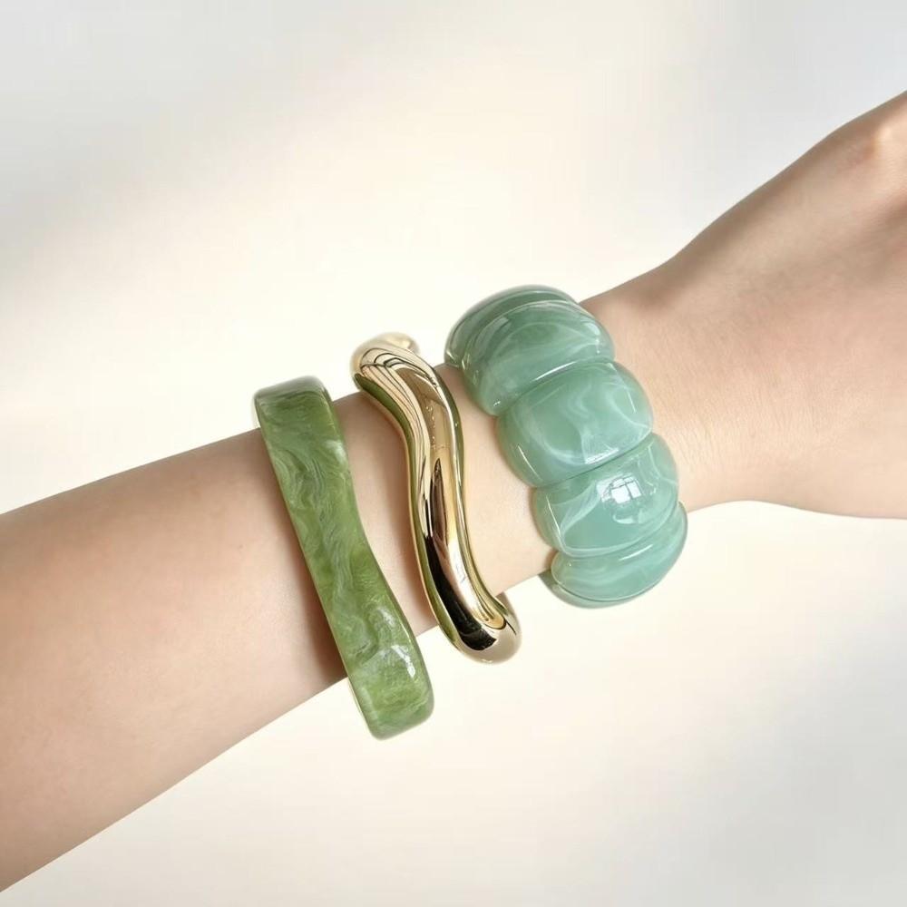 3Pcs/Set Stackable Irregular Waves Bangle Chunky Cuff Bangle Boho Bangle Bracelet for Women