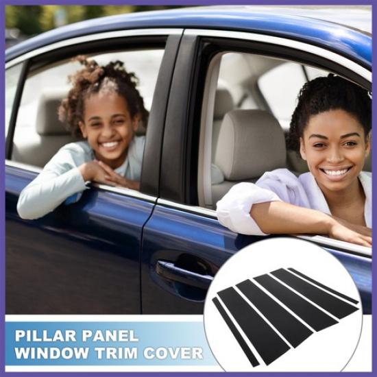 6Pcs Car Pillar Window Trim Cover for Ford Explorer 11-19 Black Carbon Fiber