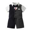 Summer Infant Gentleman One-Year-Old Boy's Short-Sleeve Overall Set - European & American Style
