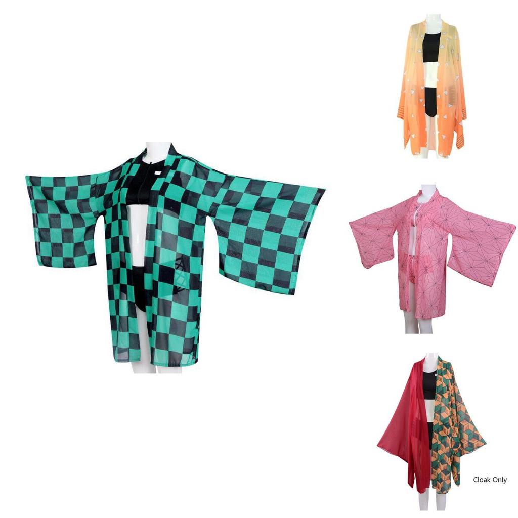 Stunning Demon Slayer Kimetsu No Yaiba Bikini Swimsuit Set With Beautiful Cloak For Summer
