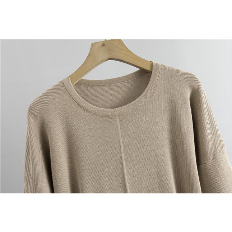 Knitted Wide Leg Trousers Sweater Suit Women's Spring and Autumn Plus Size Loose Fashion Temperament Pant Suit