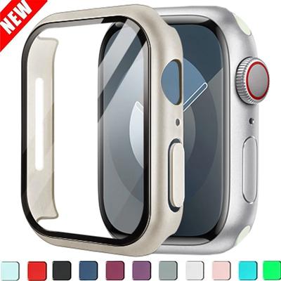 Copertura in vetro temperato per Apple Watch SE Case 9 8 7 6 5 4 38 40mm Accessori Pellicola protettiva per schermo iWatch Series 44mm 45mm 41mm 42mm