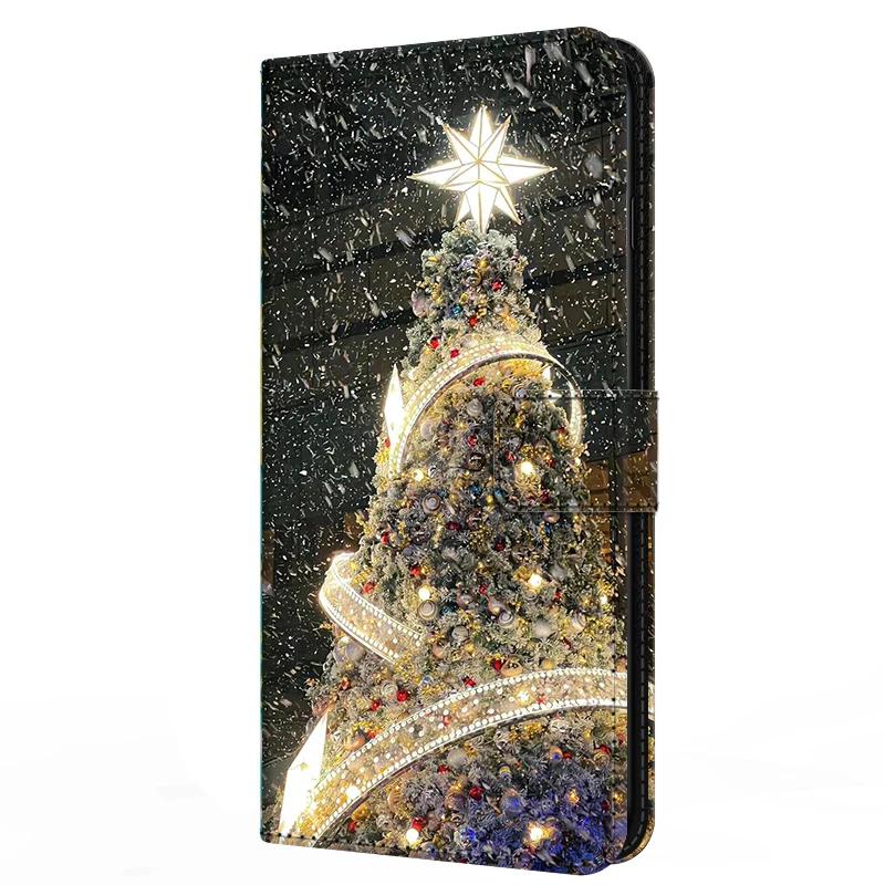 Magnetic Wallet For Sony Xperia 10 VII VI III II IV V Flip Stand Book Protective Phone Cover Leather Case Cartoon Christmas Para