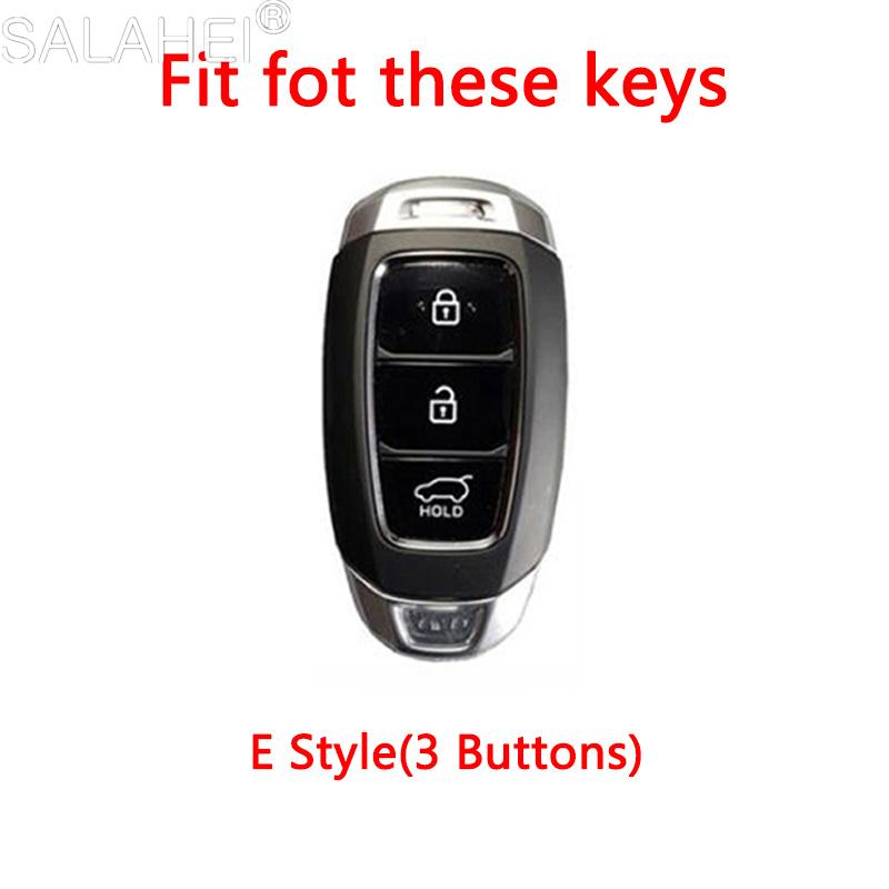 Zinc Alloy+Leather Car Key Case Cover For Hyundai I30 Ix35 Kona Encino Solaris Azera Grandeur Ig Accent TM Palisade Santa Fe