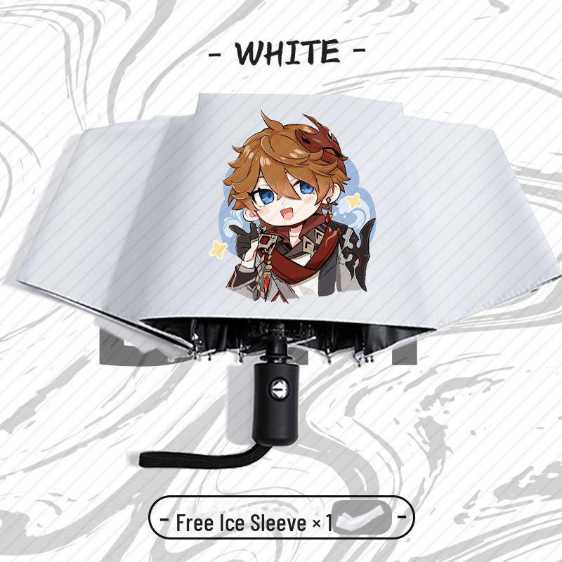 Genshin Impact Automatický skládací deštník s UV ochranou pro žáky základních škol - Odolný proti větru, pro slunečné i deštivé počasí