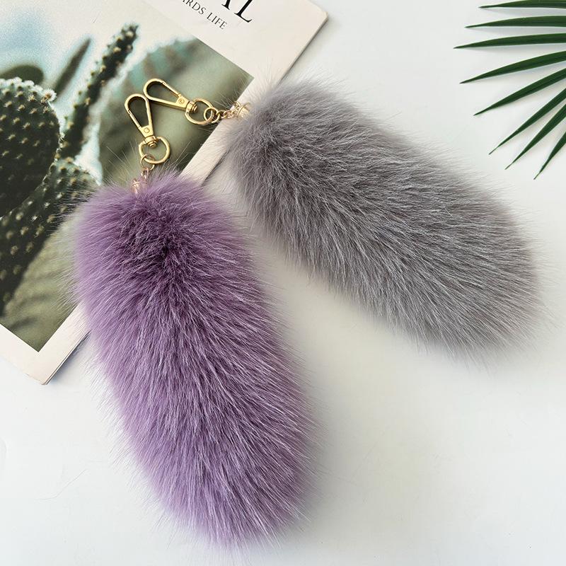 Portachiavi Ciondolo Coda di Pelliccia di Volpe Sintetica - Accessorio per Borsa in Peluche