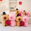 A Couple Of Capybara Plush Toy Holding Heart Stuffed Capybara Pillows For Valentine Day Gifts