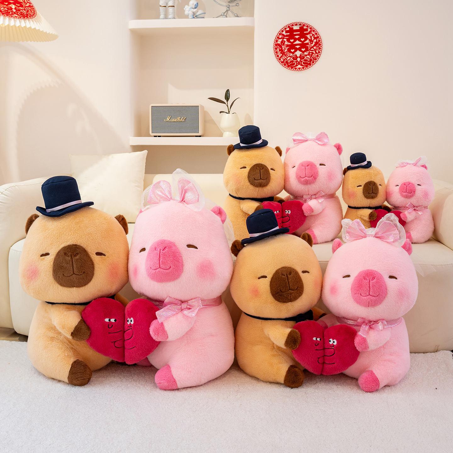 

30/40СМ Пара Плюшевых Игрушек Капибар для Пары, Держащих Сердце, Подушки Капибары 30cm