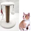 Brown Sisal Cats Scratch Post and Rest Area Cats Tree with Scratching Posts for Kittens and Small Cats
