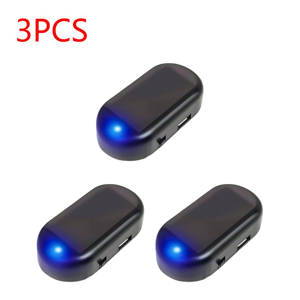 Solar Powered Car Fake Security Light Super Bright Red/Blue Simulated Dummy Alarm Light Wireless Anti-Theft Caution Signal Lamp