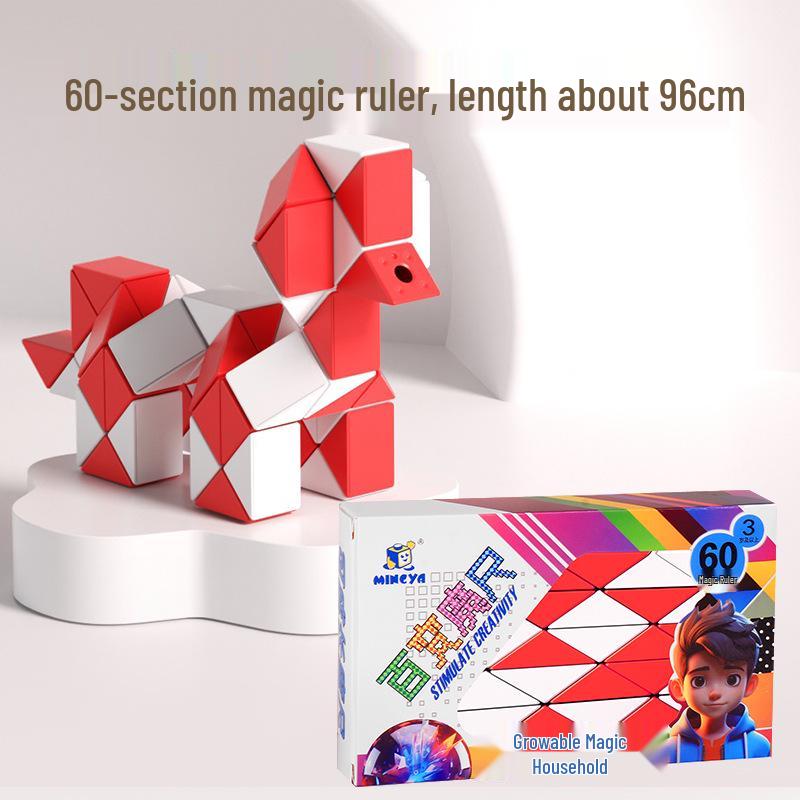 Folding Magic Ruler Set: Colorful Educational Toy for Kids - 24/36/48/60/72 pcs.
