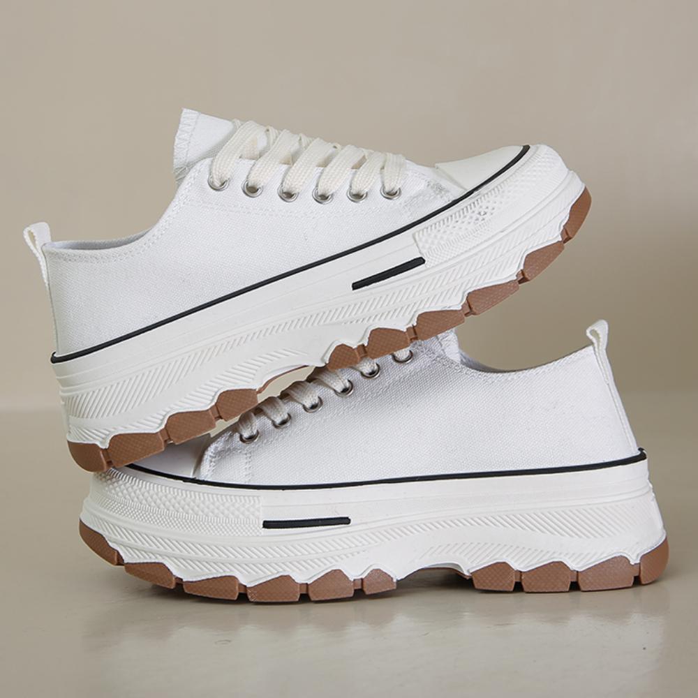 Canvas Shoes Women Sneakers Platform Shoes 2025 New Running Designer Shoes White Outdoor Casual Walking Flats Zapatos De Mujer