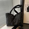 Casual Solid Color Shoulder Bags Quilted Large Capacity Tote Bag Handbags Women