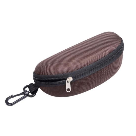 Casual Portable Zipper Sunglasses Clam Shell Case Glasses Protector Hard Box