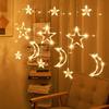 Starry Sky Twinkle Lights: Star & Moon Decorative String Lights for Bedroom Curtains