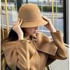 Autumn and winter hat elegant versatile fashion temperament hat women's thermal basin hat woolen French bucket hat top hat