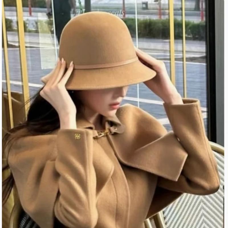 Autumn and winter hat elegant versatile fashion temperament hat women's thermal basin hat woolen French bucket hat top hat