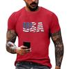 Men's Short Sleeve Loose Fit T Shirt with USA Flag Print Crew Neck Casual Summer Top for Daily Wear Holiday Events