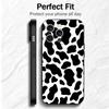 White Black Dairy Cattle Symbol Soft Phone Case for iPhone 16 16E 17 Air 15 Pro Max 14 Plus 13 Mini 11 12 7 Black Cover Back She