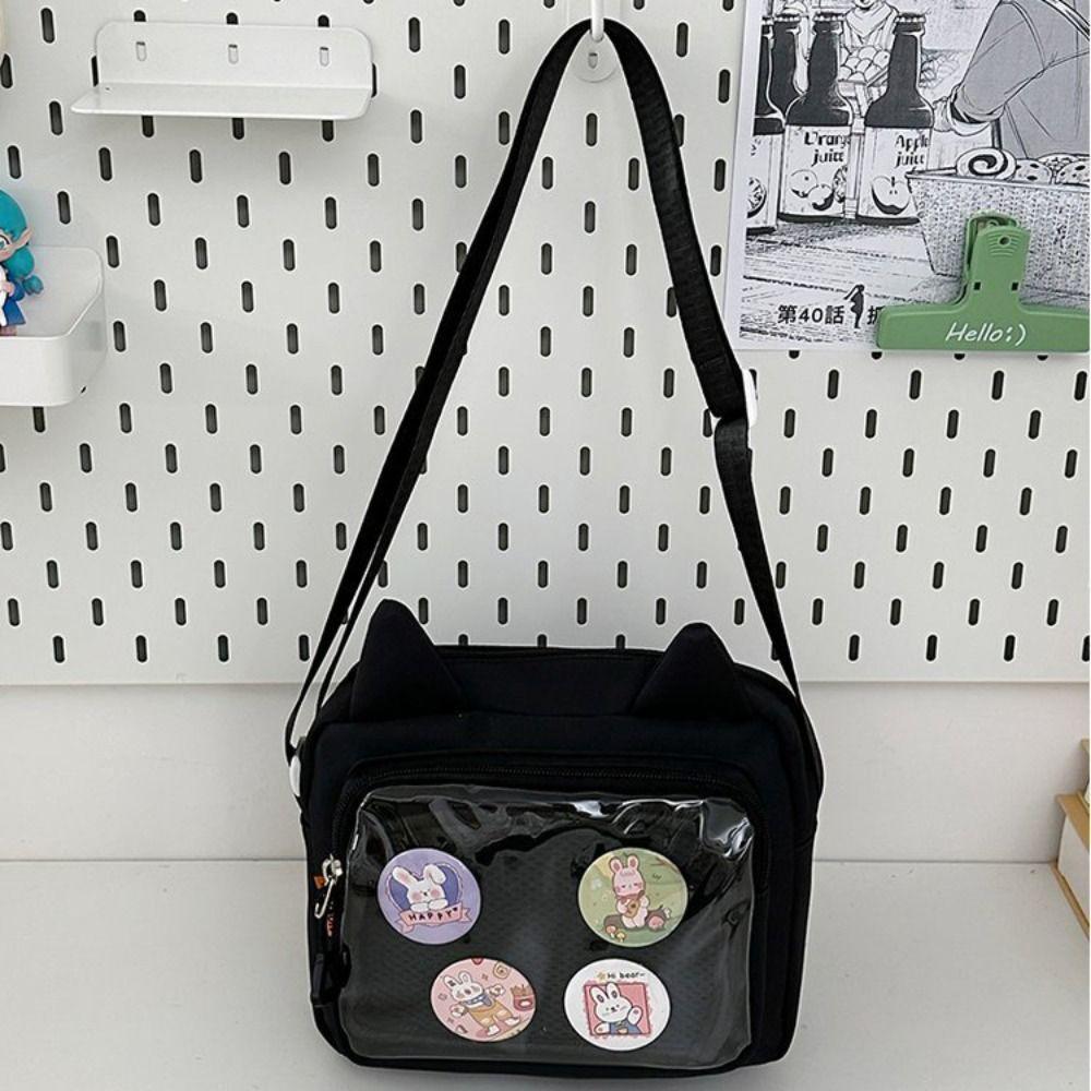Nylon Transparent Itabag Y2k Transparent Crossbody Bag Portable Small Square Bag  Travel